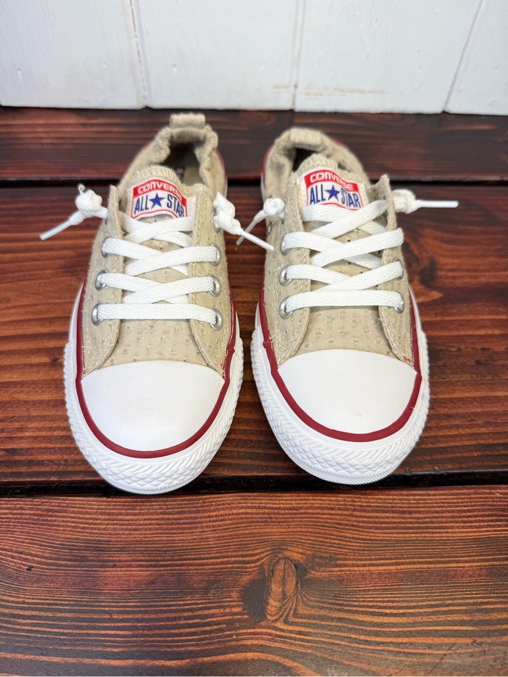 Converse Chuck Taylor All Star Shoreline Lace Sneakers Beige Canvas Women’s 7
